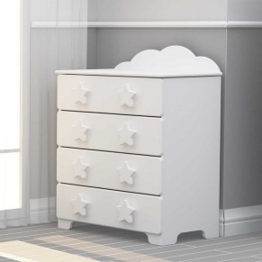 Bambino Casa Stelle Grandi Felici Bianco - Комод Бял